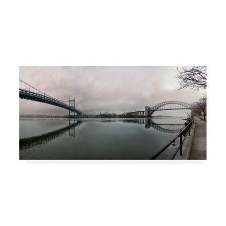 David Ayash 'Bridges Of The East River NYC' Canvas Art,16x32